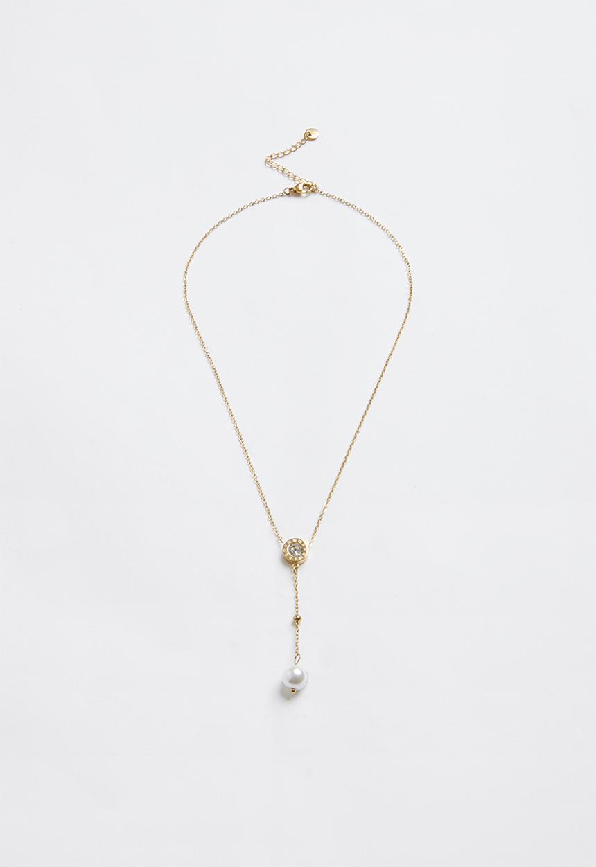 Zoe on Trend - Pretty Pearl-Drop Necklace - Gold
