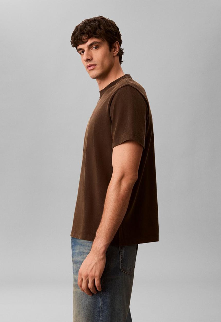 Calvin Klein - 20s Acid Wash Graphic T-shirt - Brown