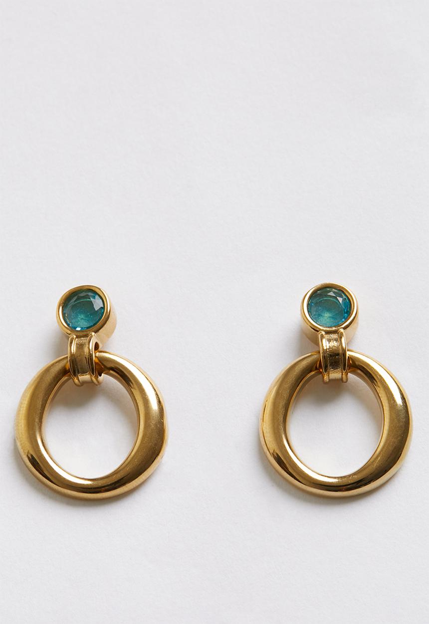 Zoe on Trend - Modern Hoop Earrings - Gold