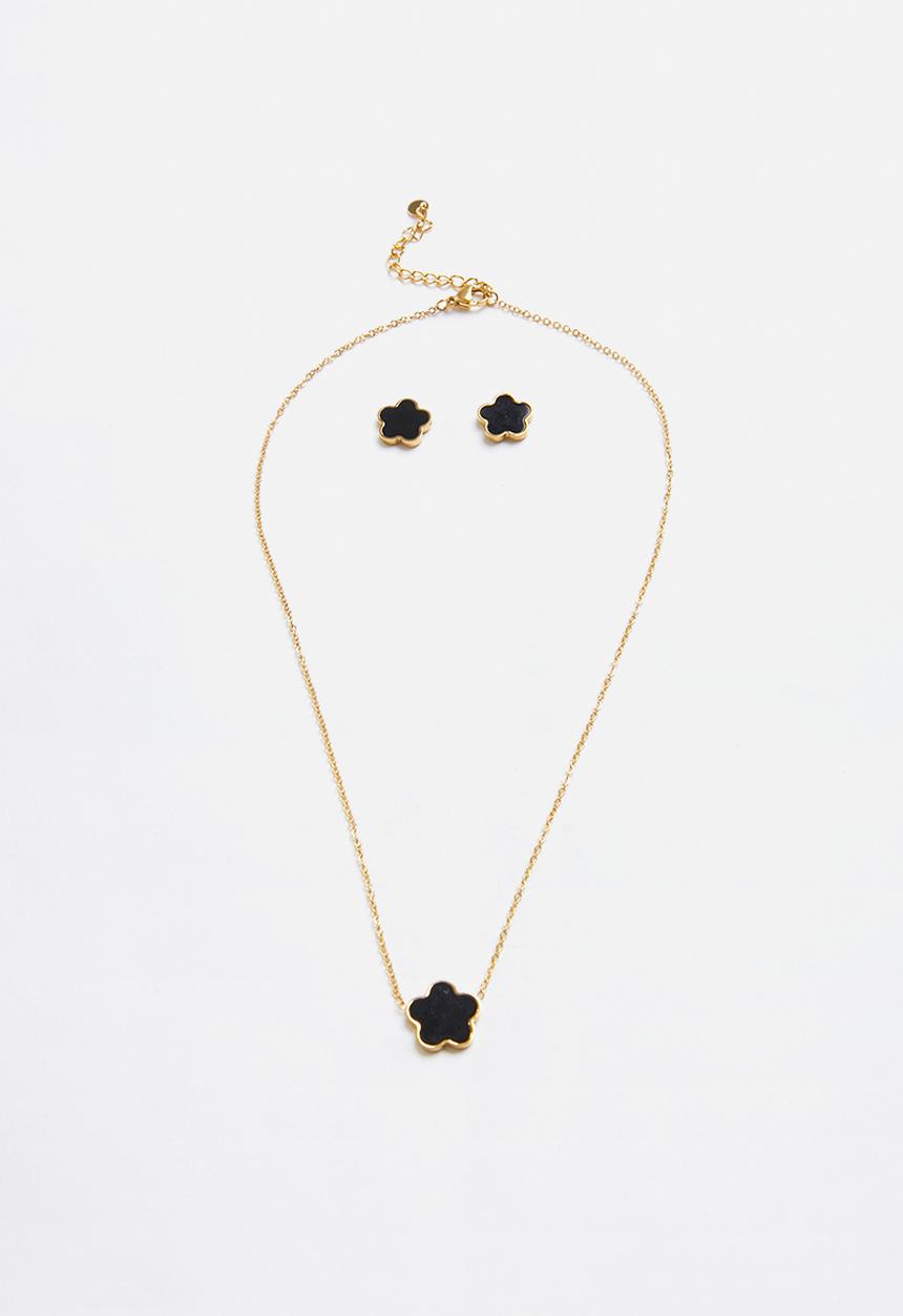 Zoe on Trend - Trend Design Necklace And Earring Set - Gold