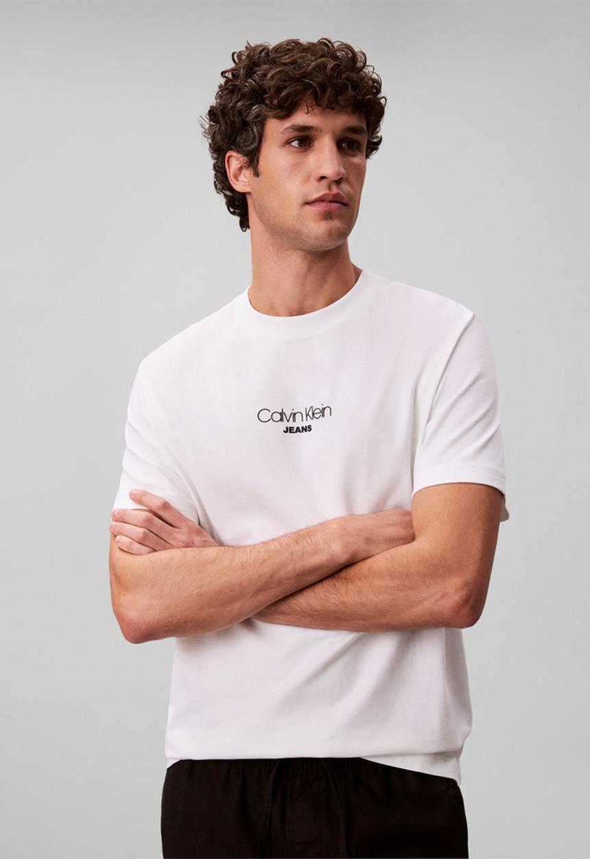 Calvin Klein - 20S Acid Wash Graphic Crewneck T-Shirt- Bright White