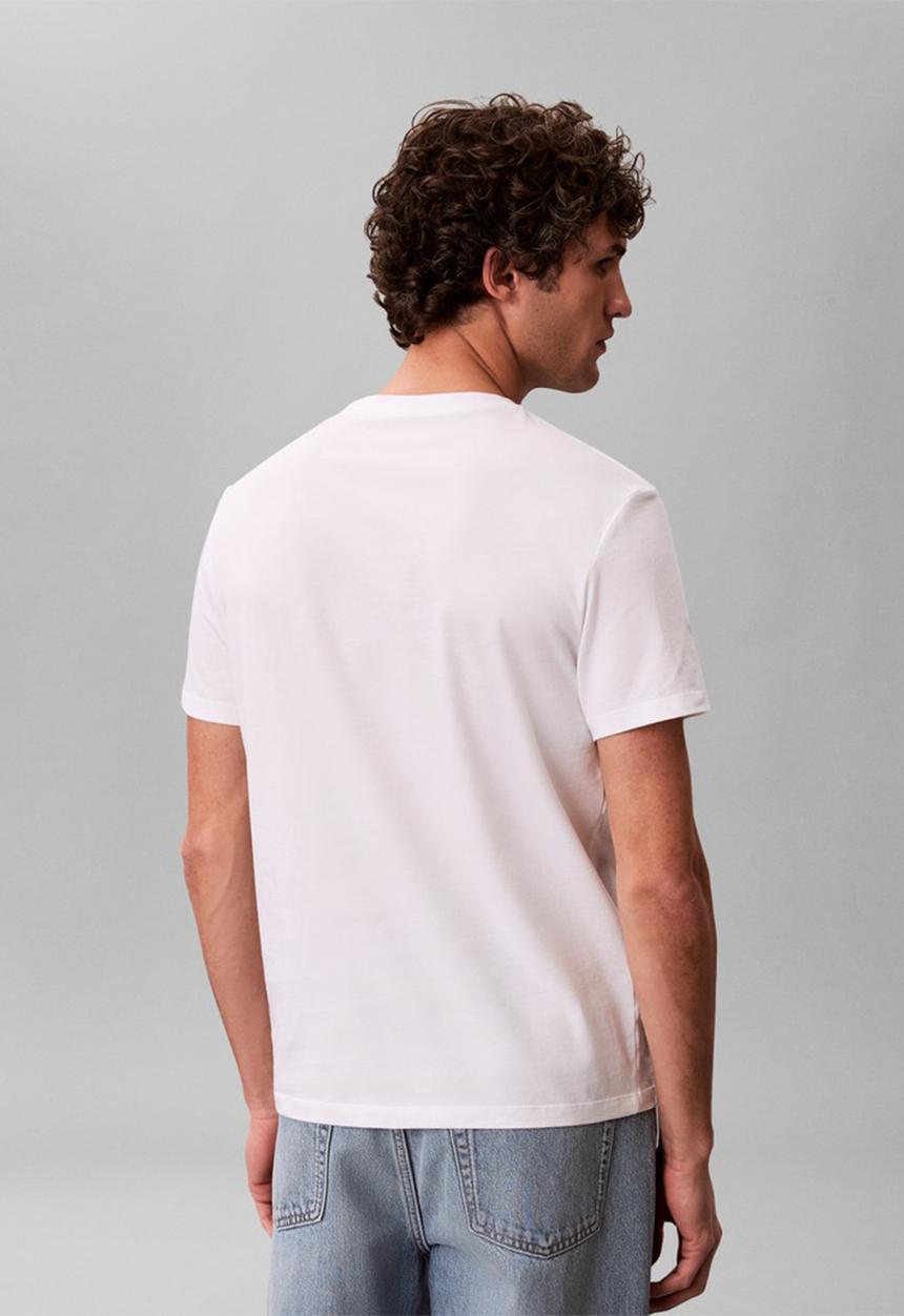 Calvin Klein - 20S Acid Wash Graphic Crewneck T-Shirt- Bright White