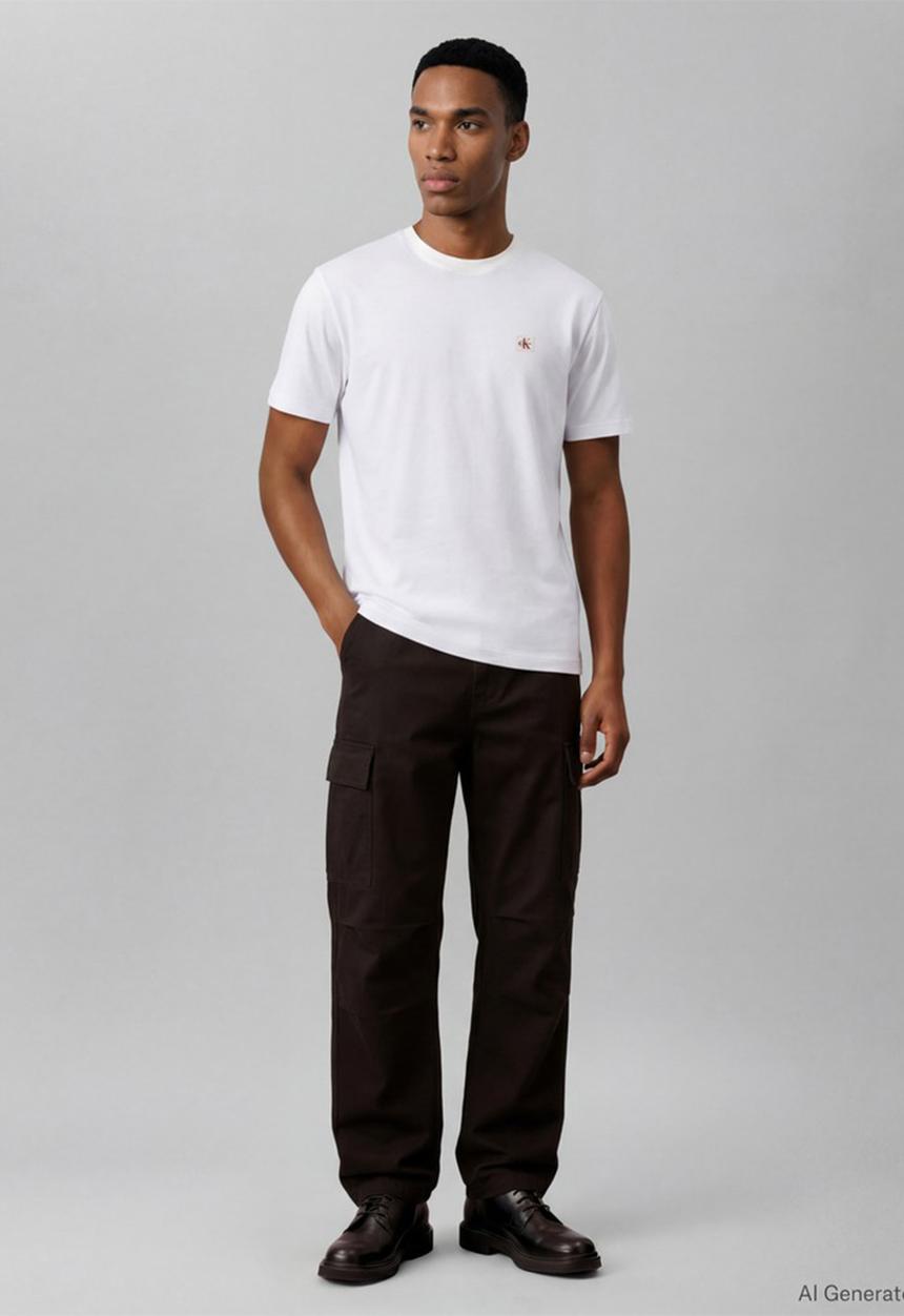 Calvin Klein - Short sleeve 30s eu Calvin klein stack graphic tee - white