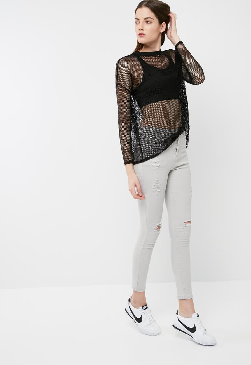 Missguided - Sinner high waisted ripped skinny jeans
