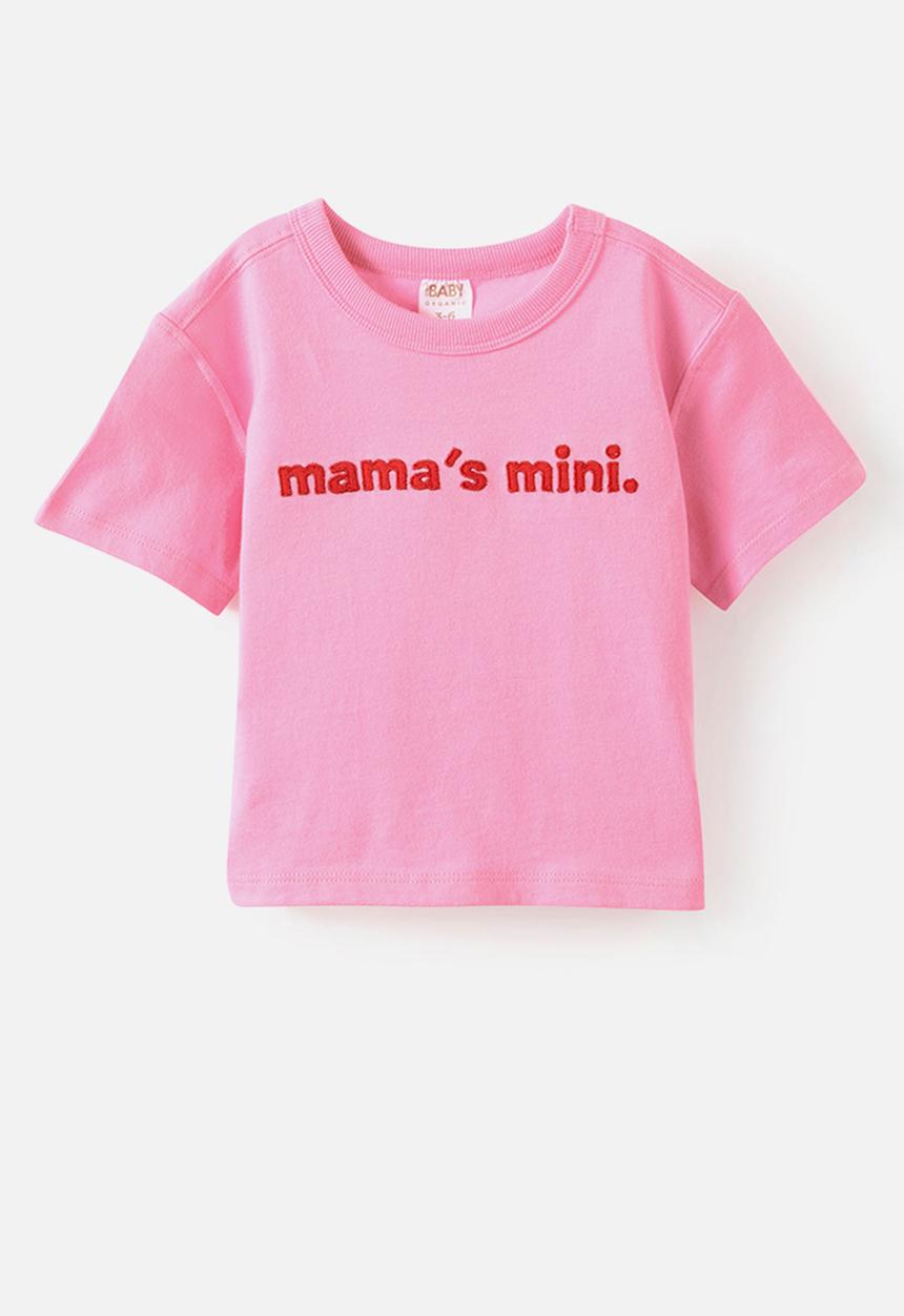 Cotton On - Baby Essential Short Sleeve Graphic Tee - Strawberry Milk/Mama S Mini