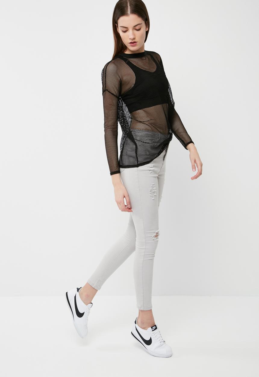 Missguided - Fishnet long sleeve top