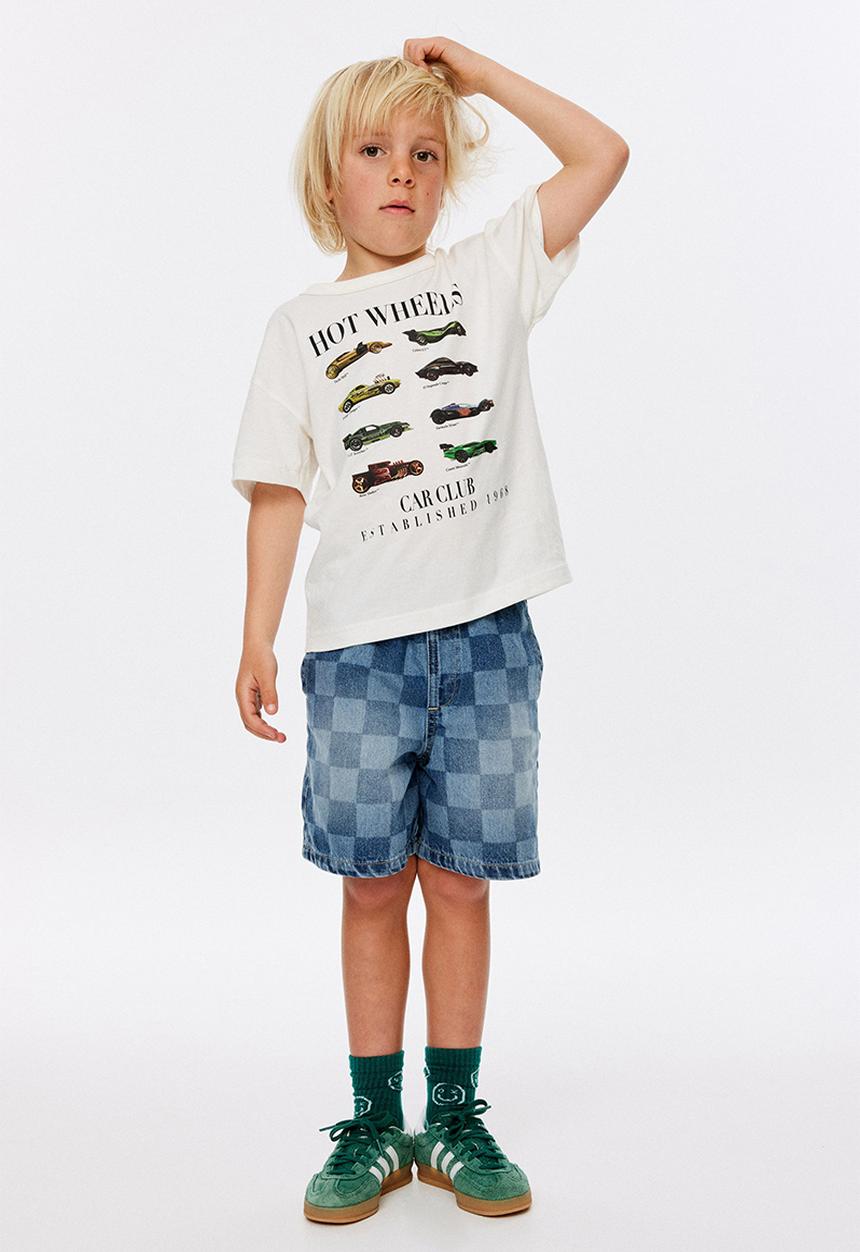 Cotton On - Licensed Drop Shoulder Short Sleeve Tee - Lcn Mat Vanilla/ Hot Wheels Car Club