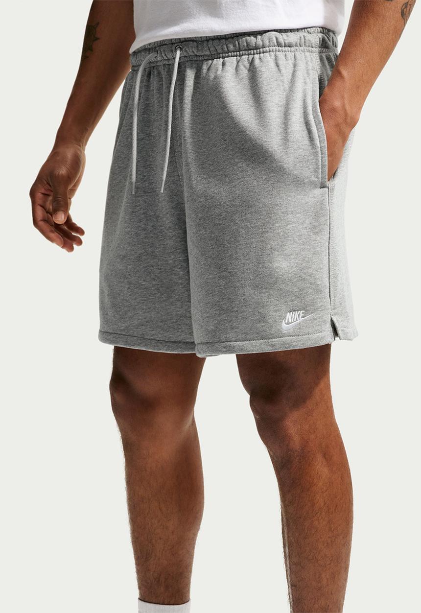 Nike - Nsw Club Frech Terry Flow Shorts - Dk Grey Heather/Lt Smoke Grey/White