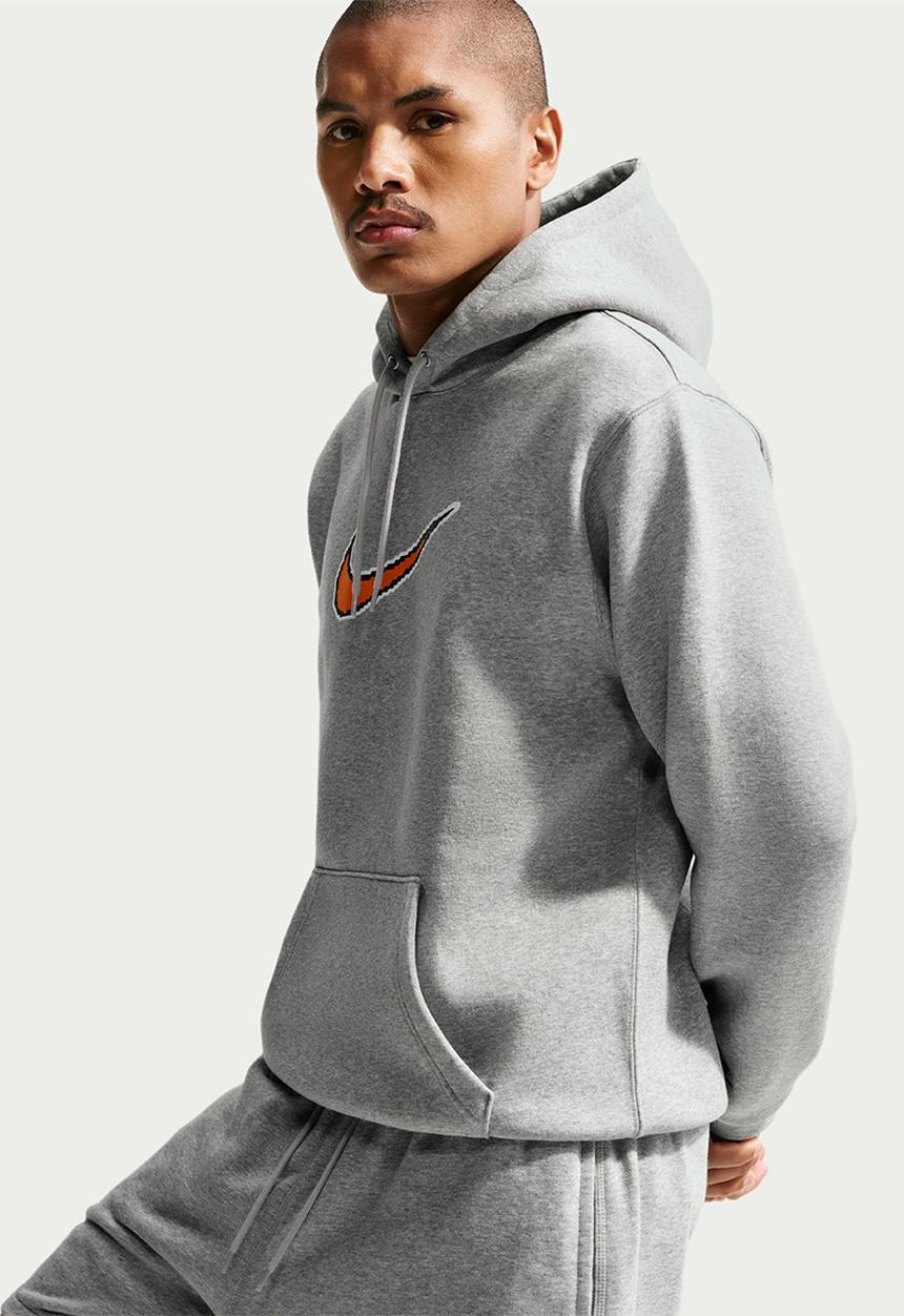 Nike - Nsw Club Frech Terry Flow Shorts - Dk Grey Heather/Lt Smoke Grey/White