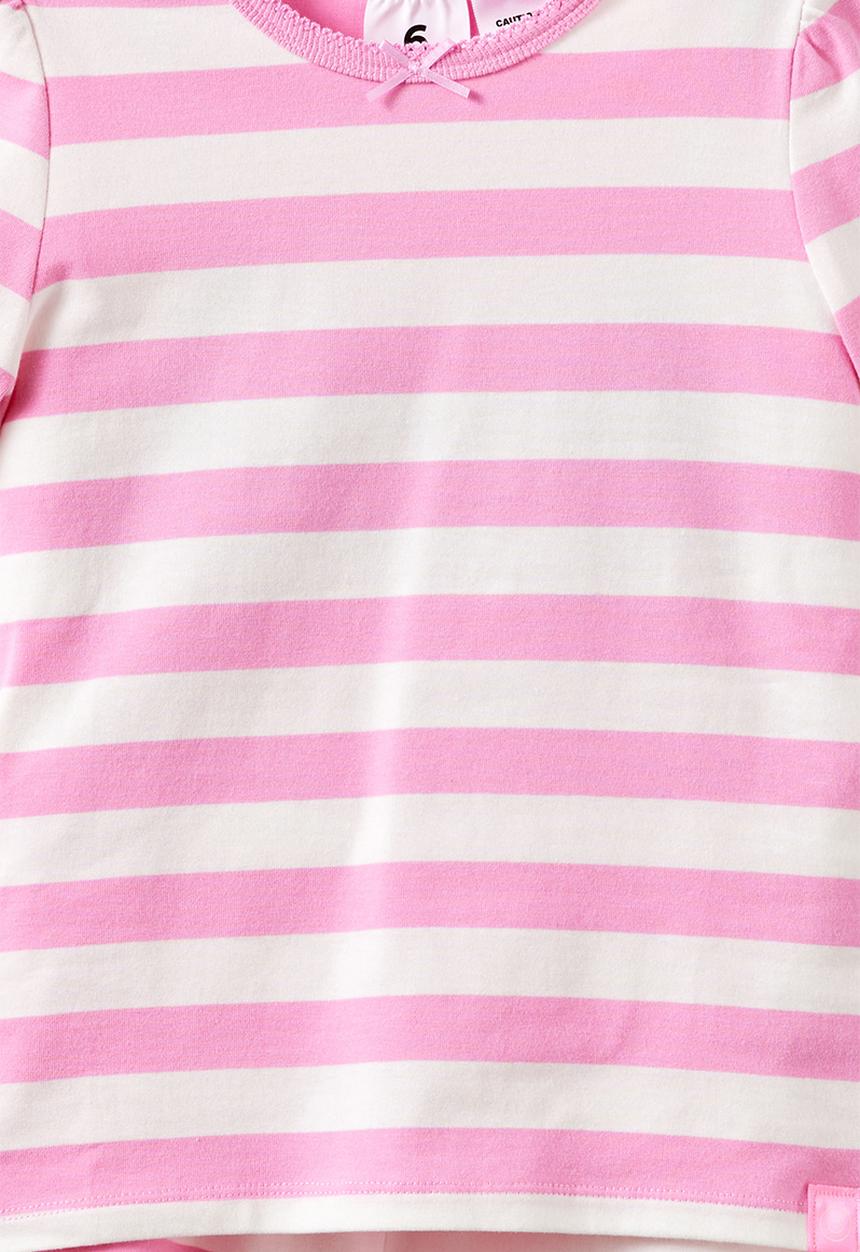Cotton On - Dreamdrift Puff Sleeve Short Sleeve Pj Set - Bobbi Stripe Strawberry Milk/Vanilla