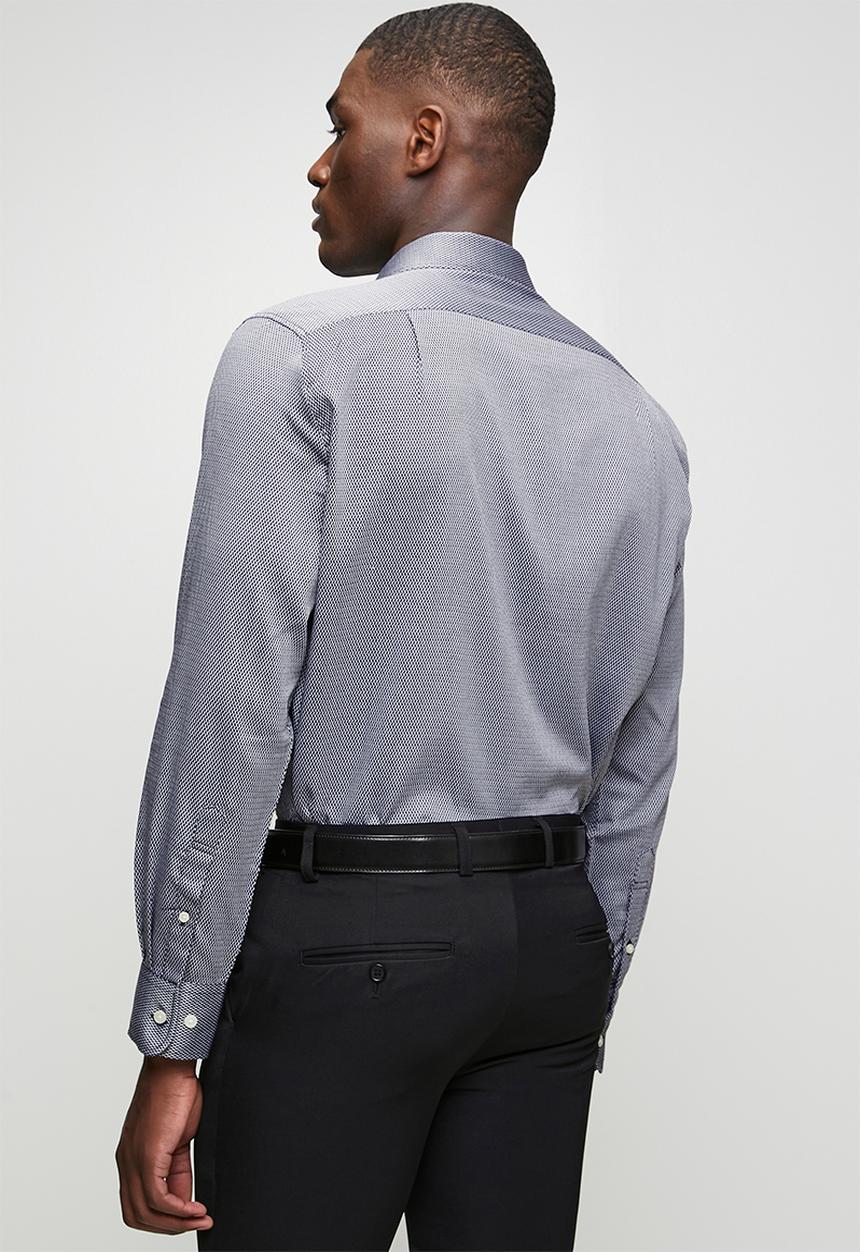 POLO - MENS LS GEO PRINT SHIRT - Black