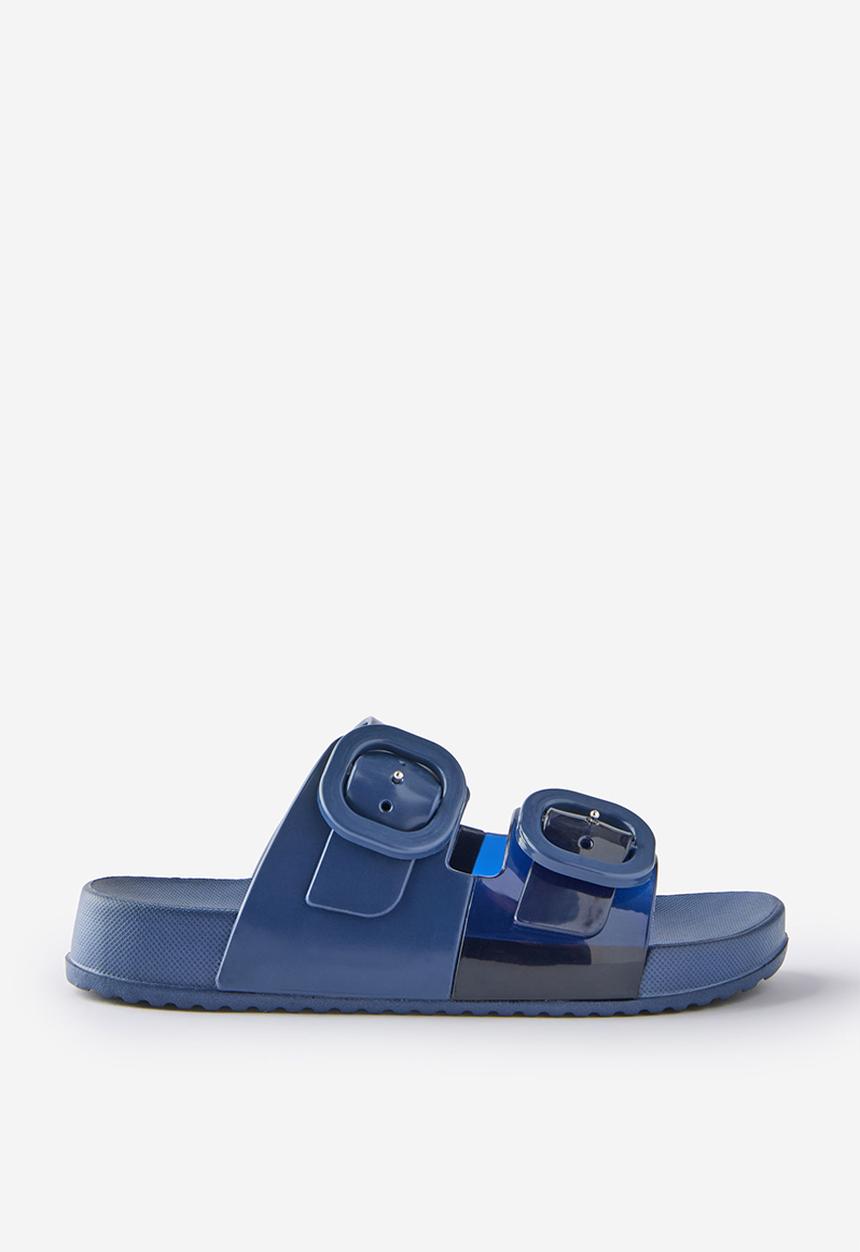 Cotton On - Kids Double Buckle Jelly Slide - Squid Ink