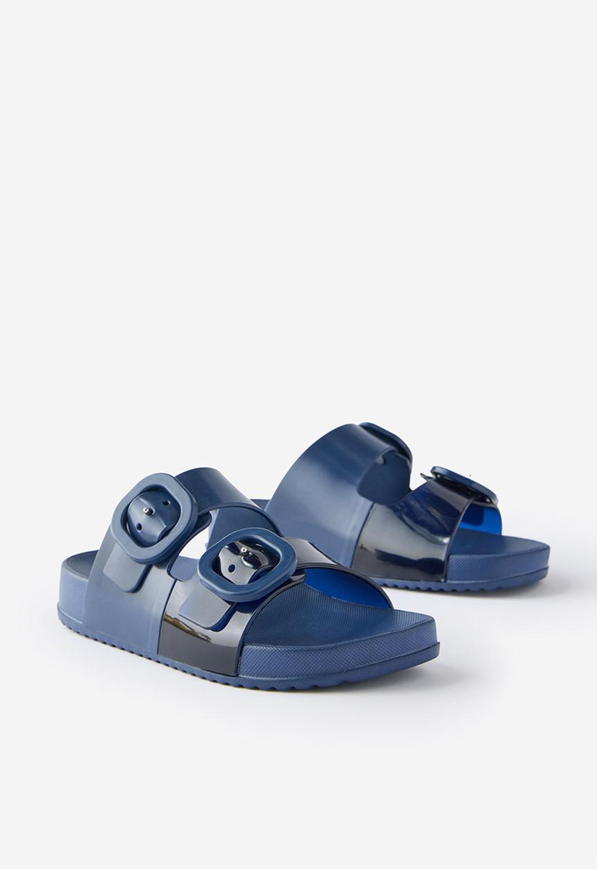 Cotton On - Kids Double Buckle Jelly Slide - Squid Ink