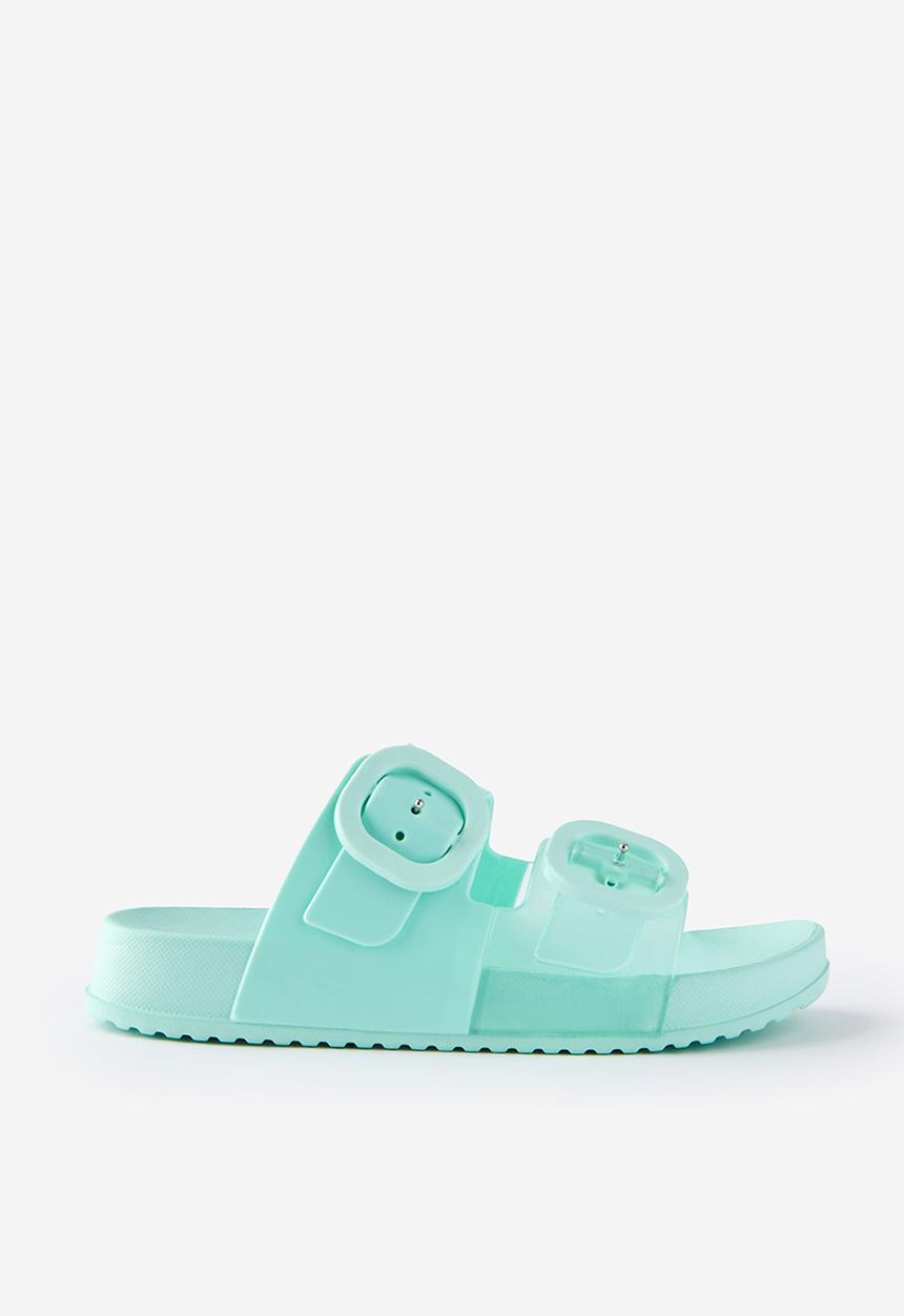 Cotton On - Kids Double Buckle Jelly Slide - Sea Glass