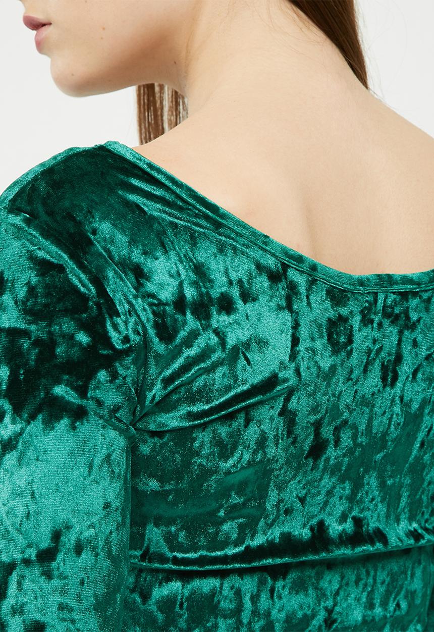dailyfriday - Velvet round neck top