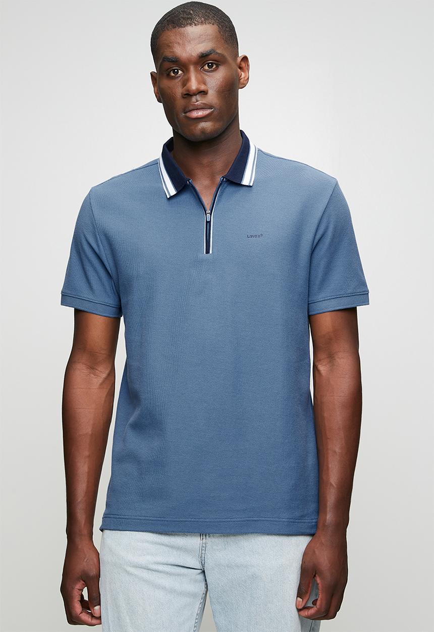 Levi’s® - Honeycomb zip polo - blue