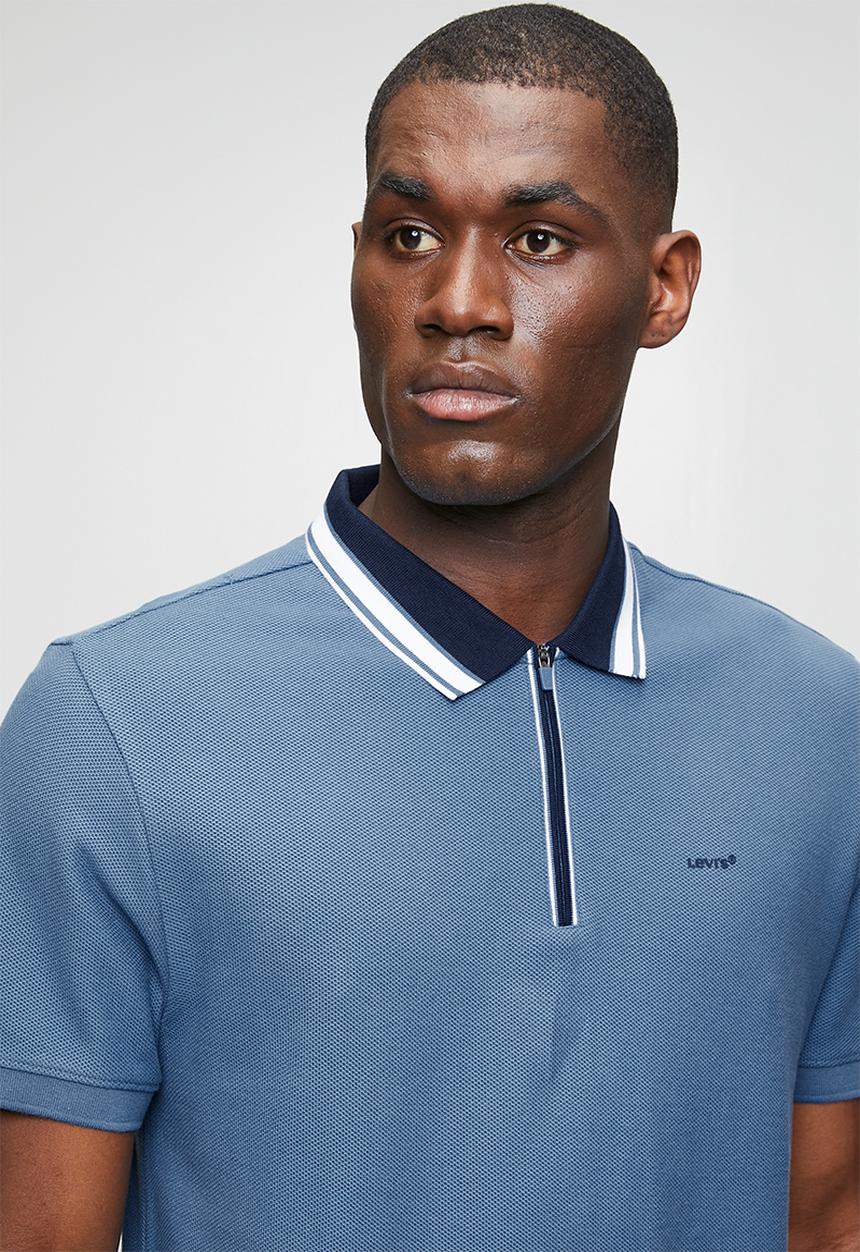 Levi’s® - Honeycomb zip polo - blue