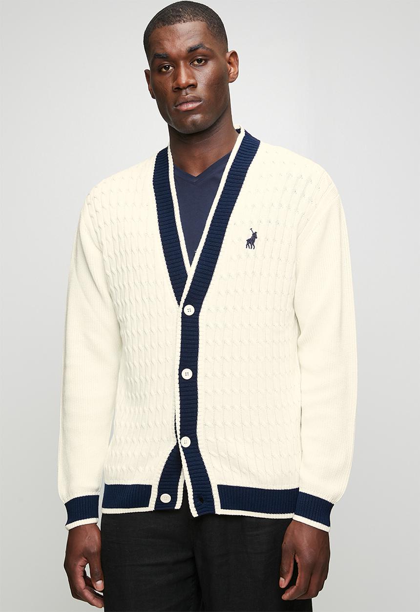 POLO - Sport Cable Knit Cardigan - White