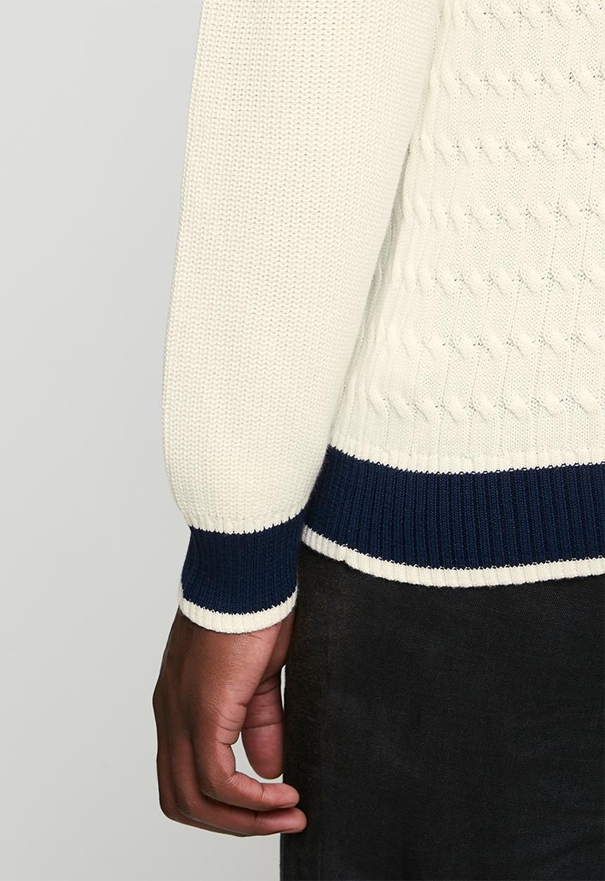 POLO - Sport Cable Knit Cardigan - White