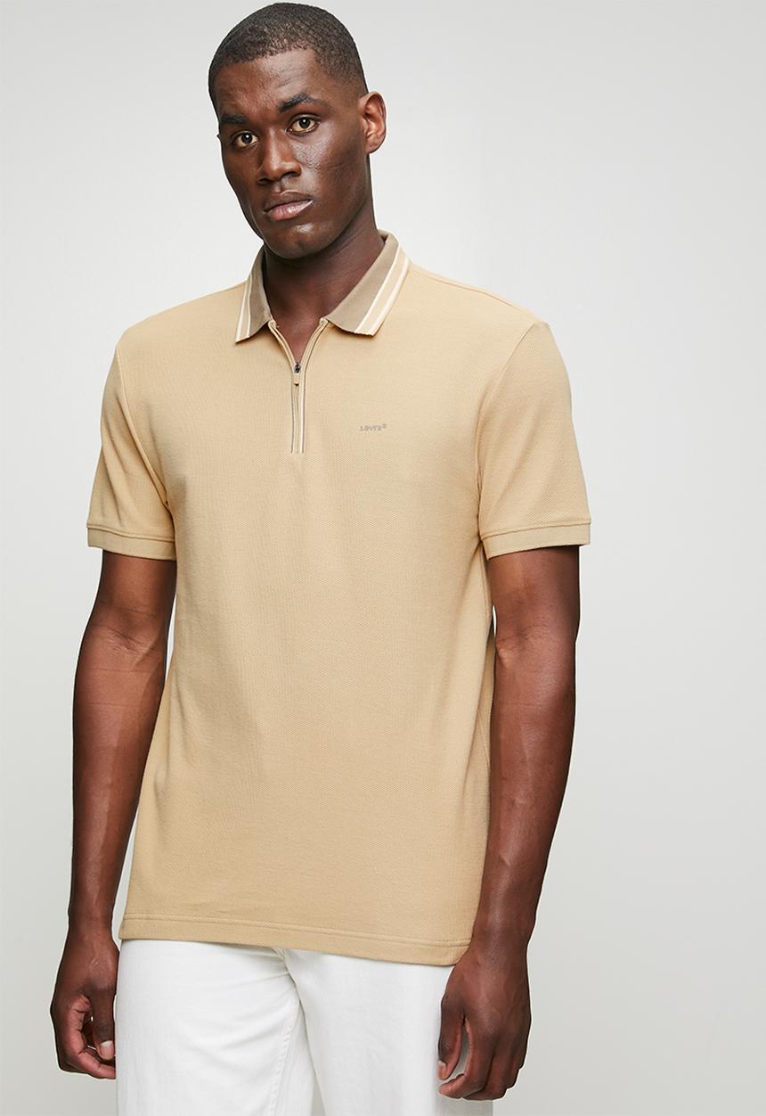 Levi’s® - Honeycomb zip polo - khaki / beige