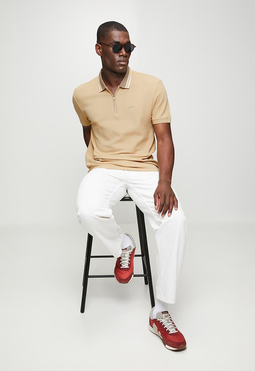 Levi’s® - Honeycomb zip polo - khaki / beige