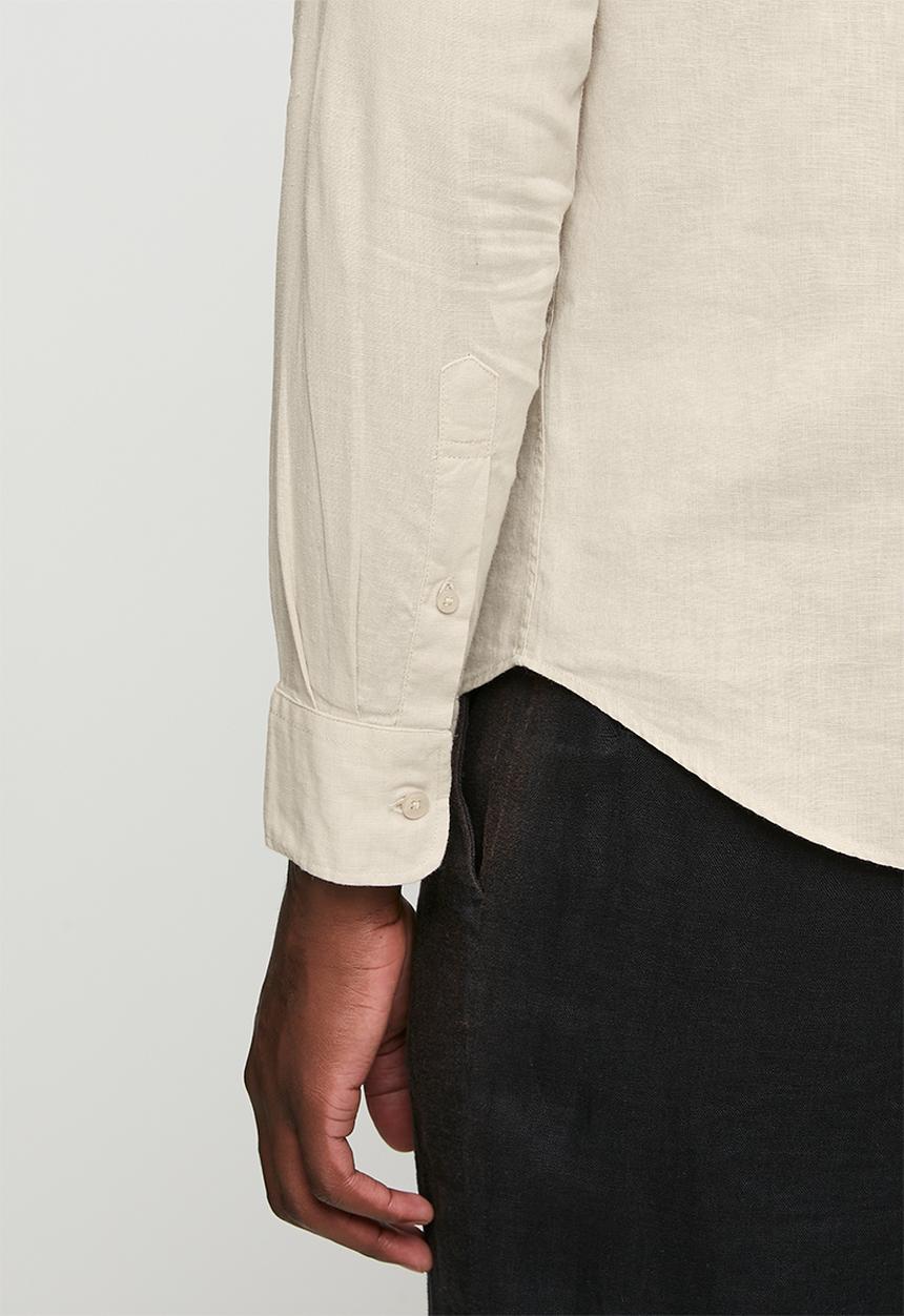 POLO - Plain Linen Blend Shirt - Beige
