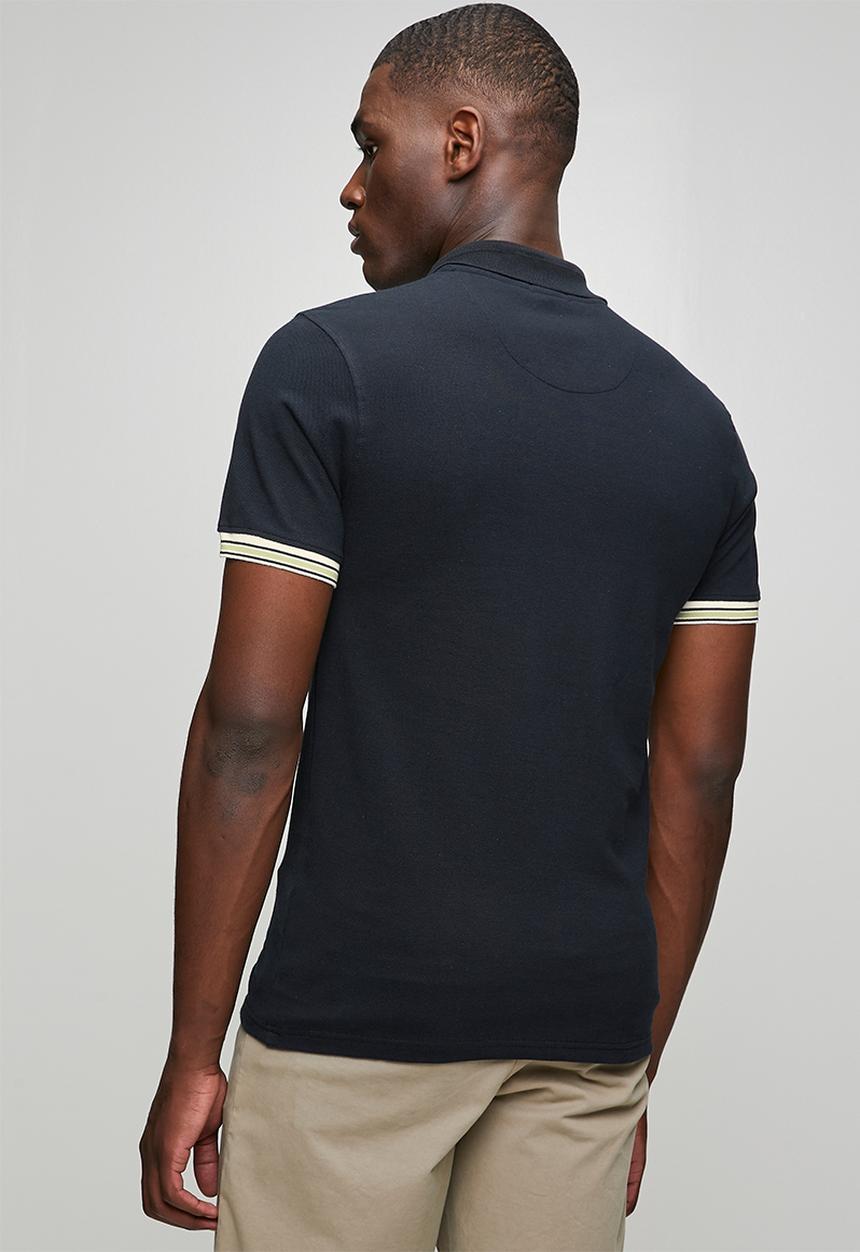 POLO - Contrast Placket Golfer - Navy