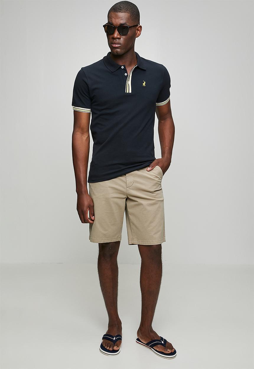 POLO - Contrast Placket Golfer - Navy