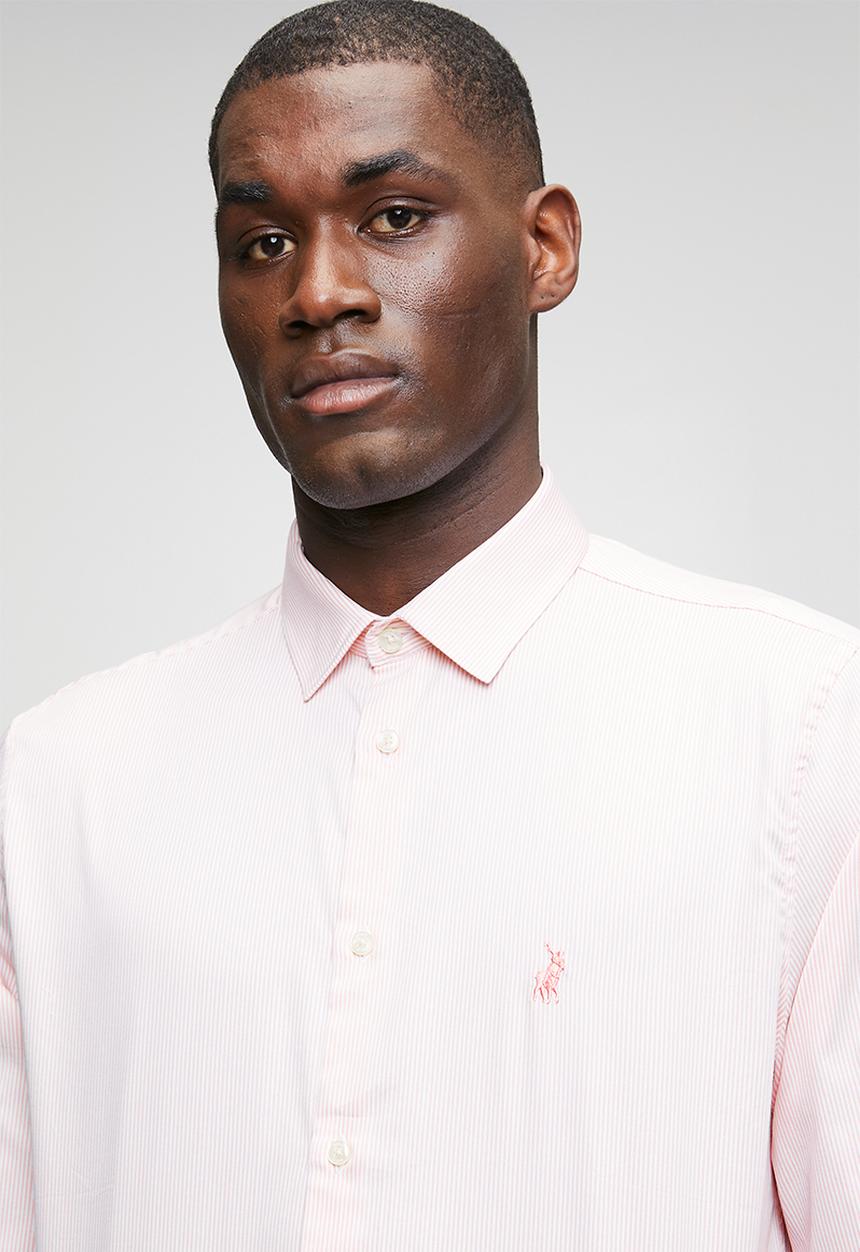 POLO - MENS LS YD STRIPE  SHIRT - Pink
