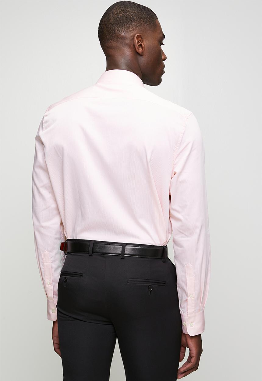 POLO - MENS LS YD STRIPE  SHIRT - Pink