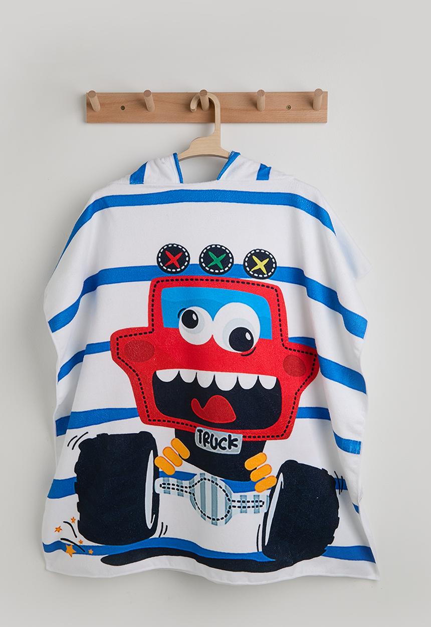 Pop Candy - Crazy robo graphic hooded towel - multi