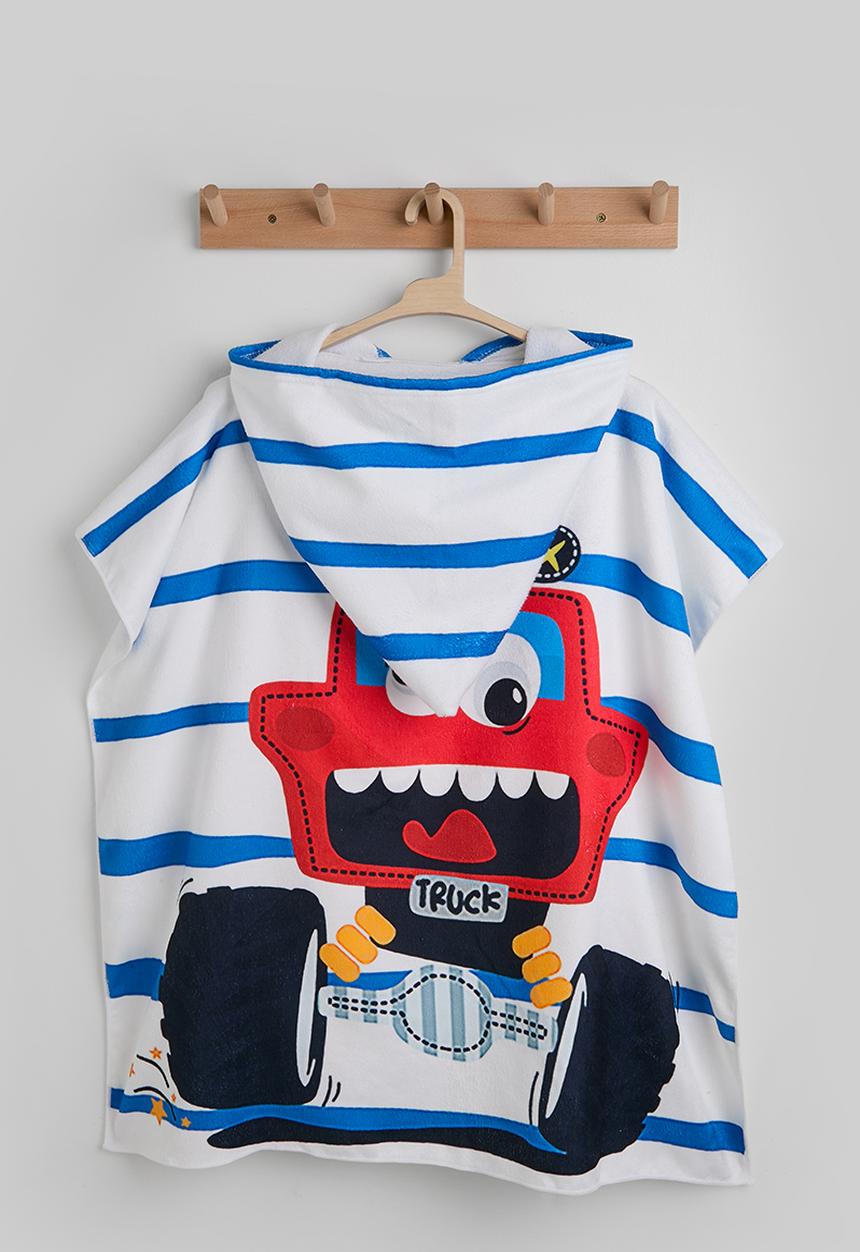 Pop Candy - Crazy robo graphic hooded towel - multi
