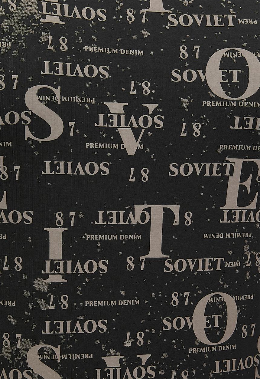 SOVIET - Rotary Print Fashion Tee - Black