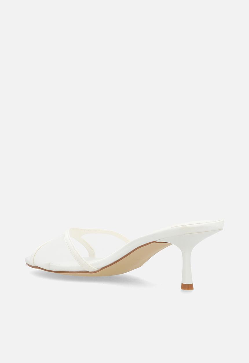 Raid London - Tiera stiletto heel mule - white satin & mesh