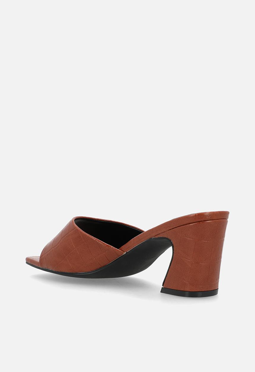 Raid London - Saanvi block heel mule - tan croc