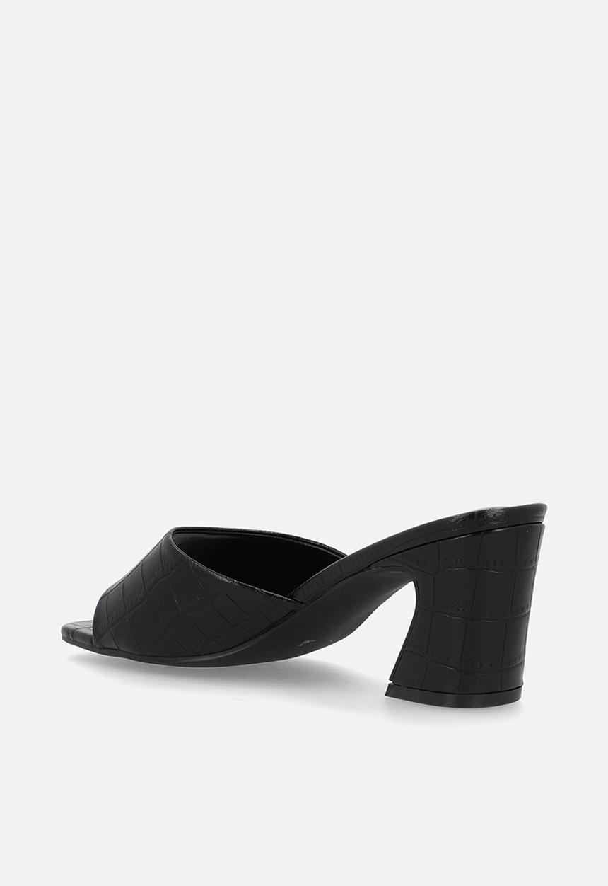 Raid London - Saanvi block heel mule - black croc