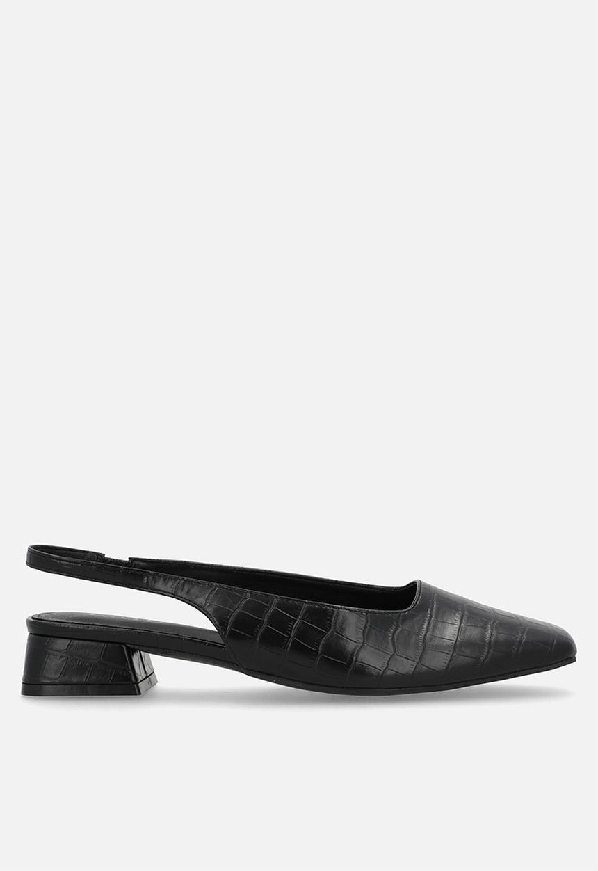 Raid London - Norine block heel slingback - black croc