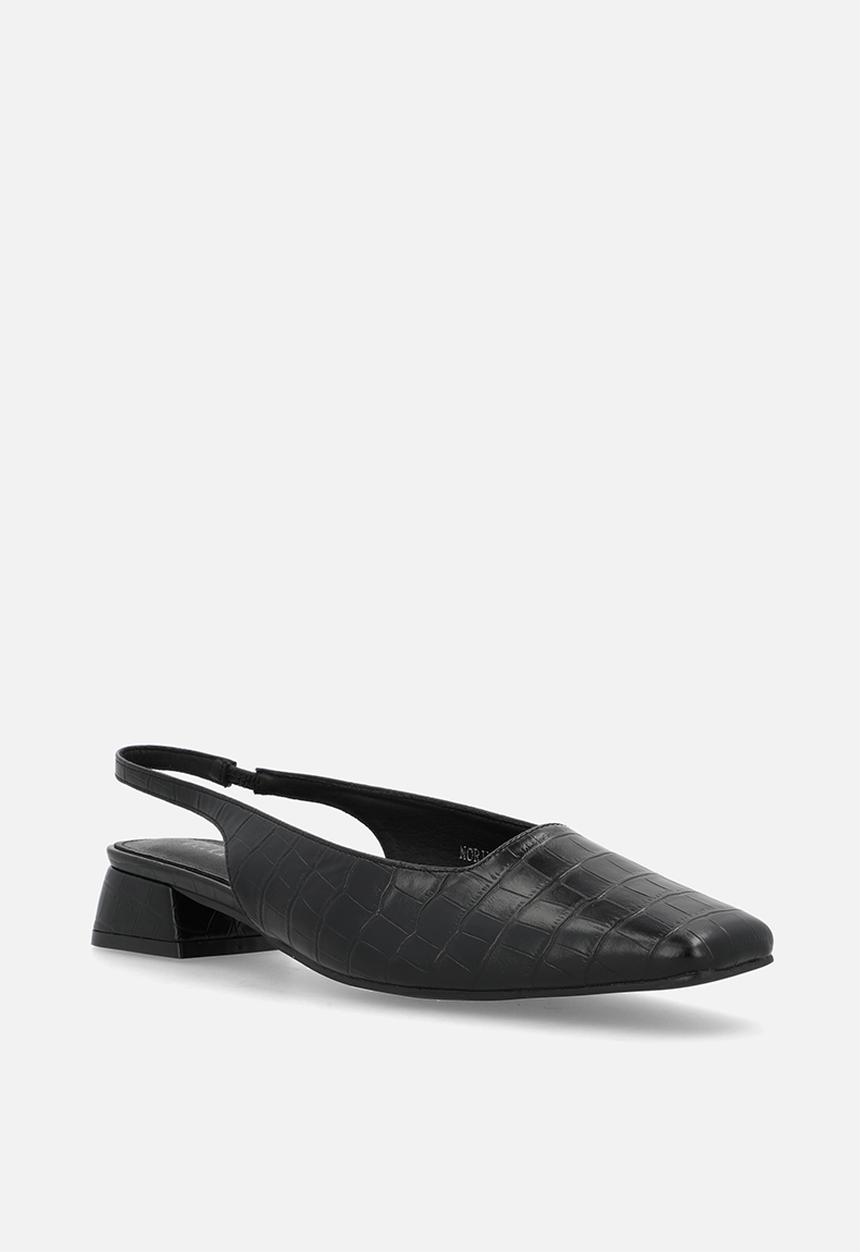 Raid London - Norine block heel slingback - black croc