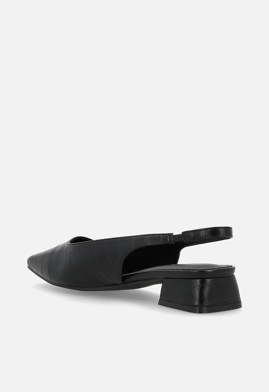 Raid London - Norine block heel slingback - black croc