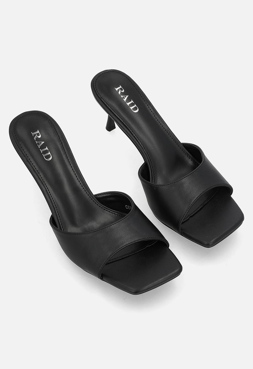 Raid London - Cerese stiletto heel mule - black pu
