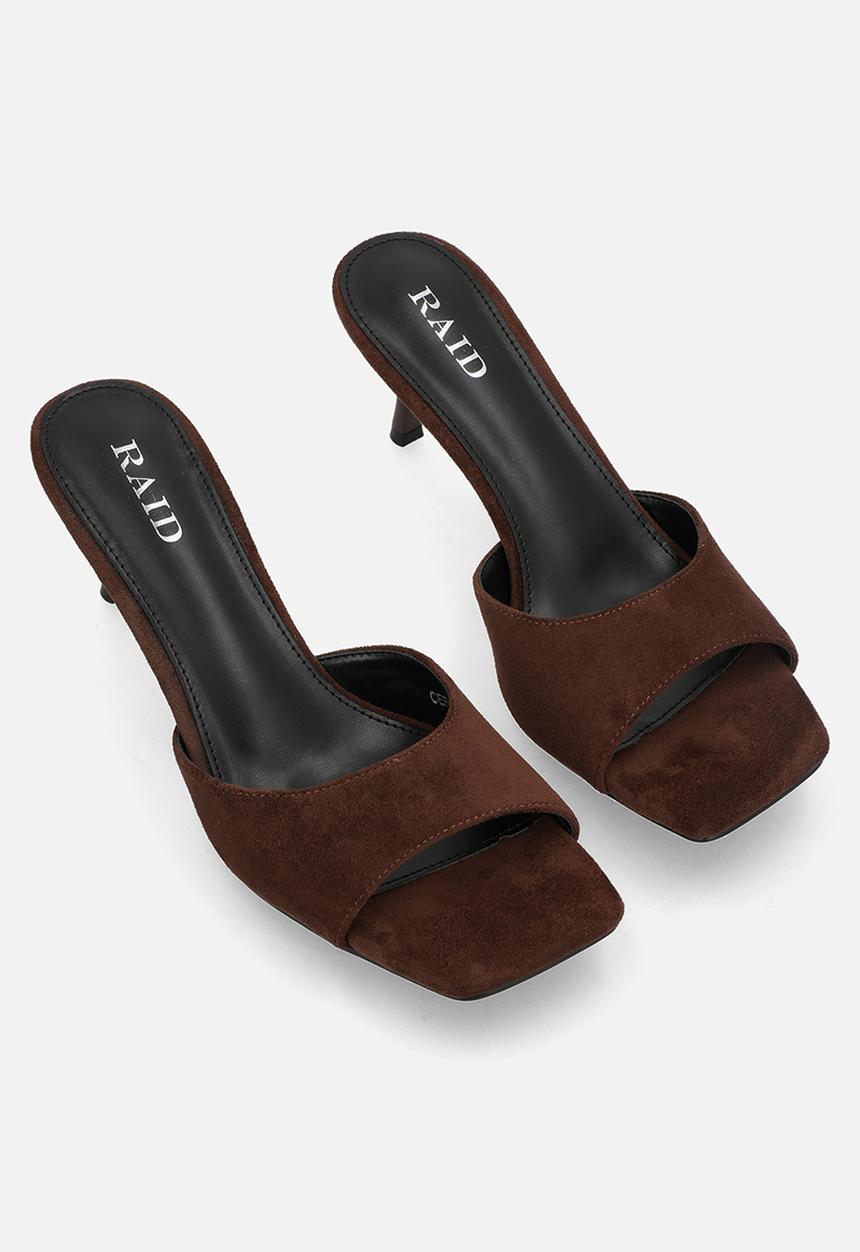 Raid London - Cerese stiletto heel mule - brown suede