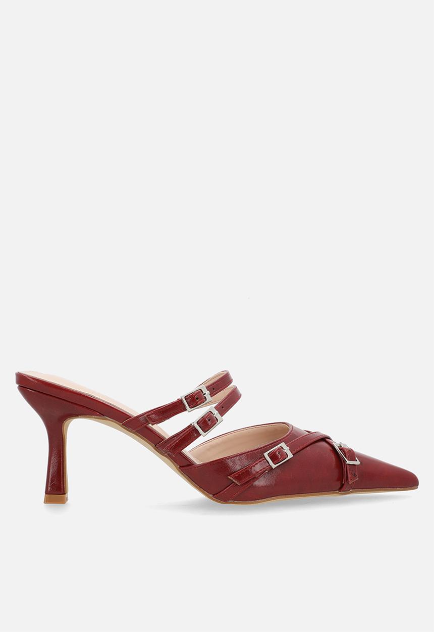 Raid London - Freesia stiletto heel mule - burgundy patent