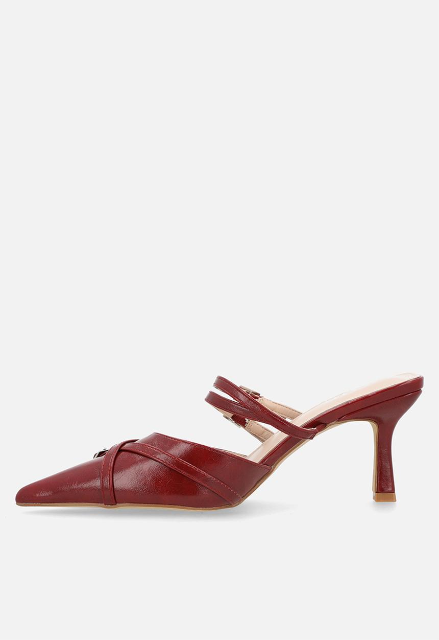 Raid London - Freesia stiletto heel mule - burgundy patent