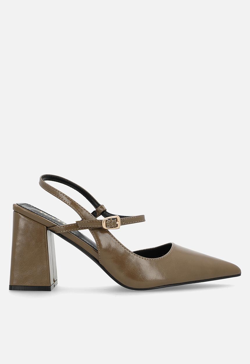 Raid London - Merrill block heel slingback - olive