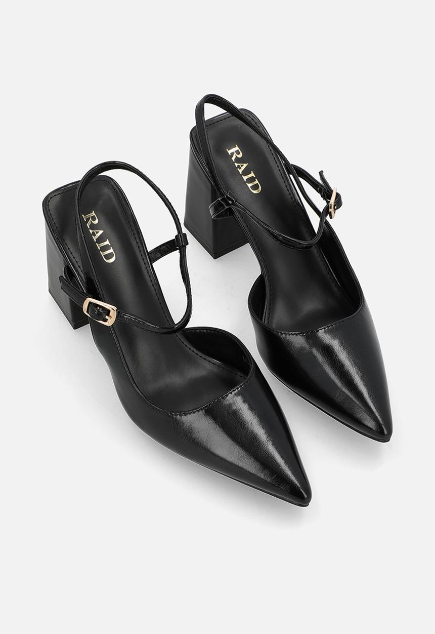 Raid London - Merrill block heel slingback - black