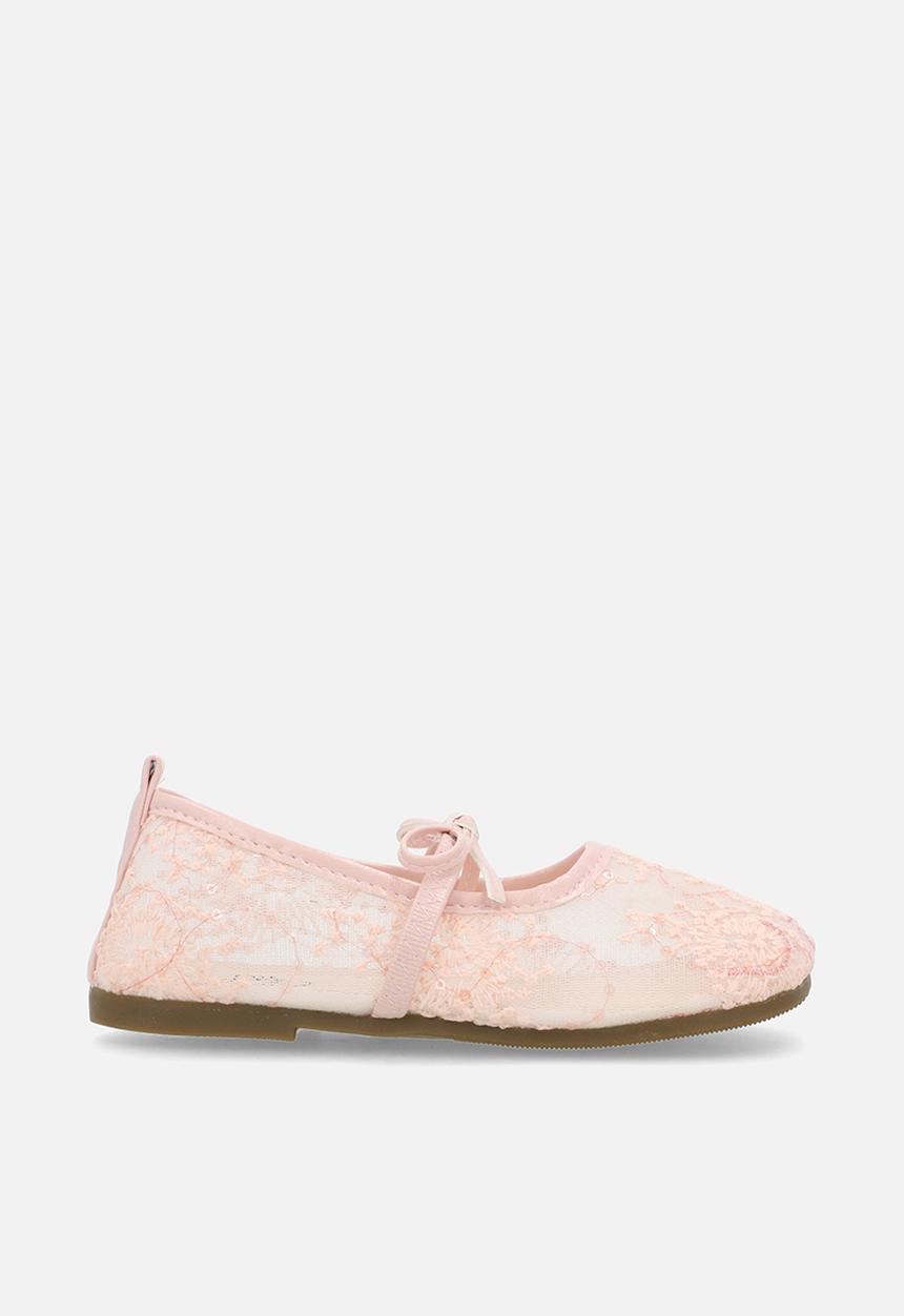 Pop Candy - Embroidered mesh ballet flats - pink
