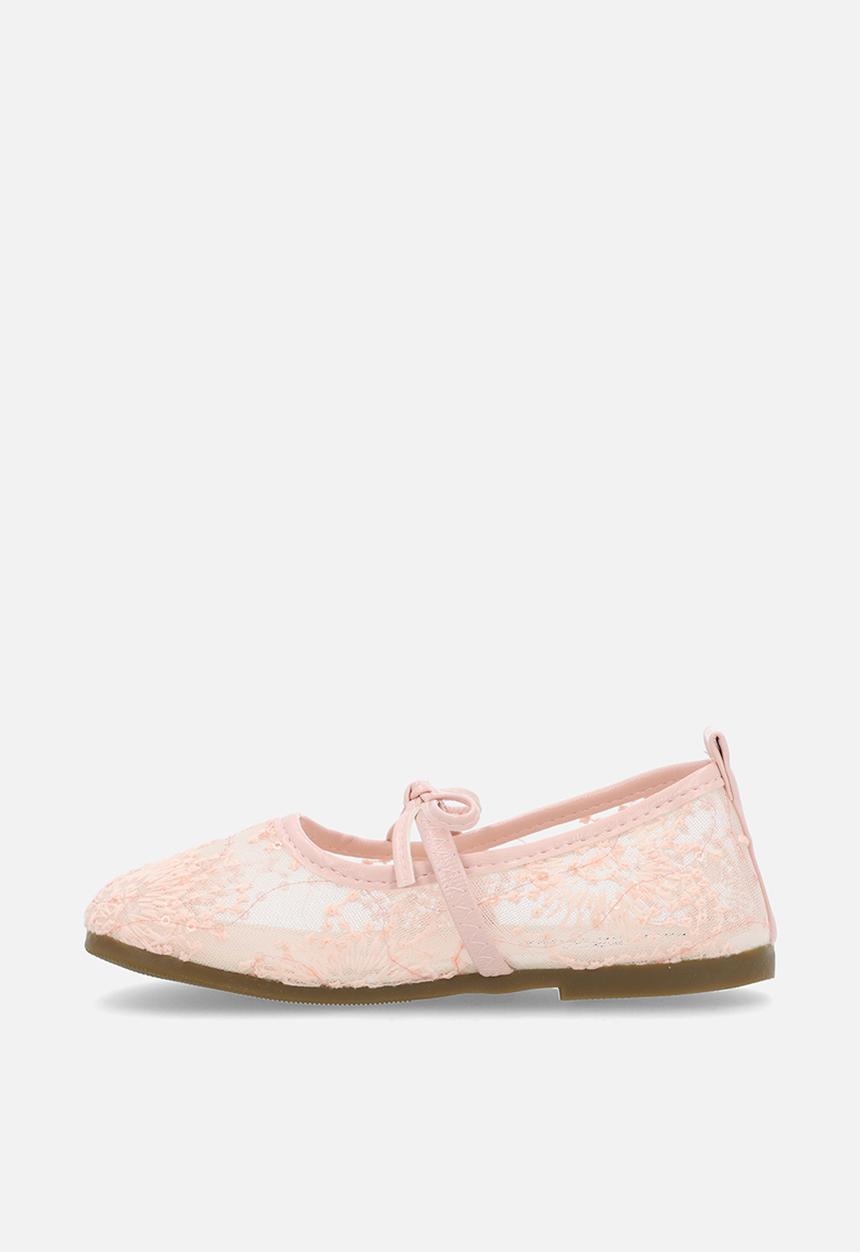 Pop Candy - Embroidered mesh ballet flats - pink