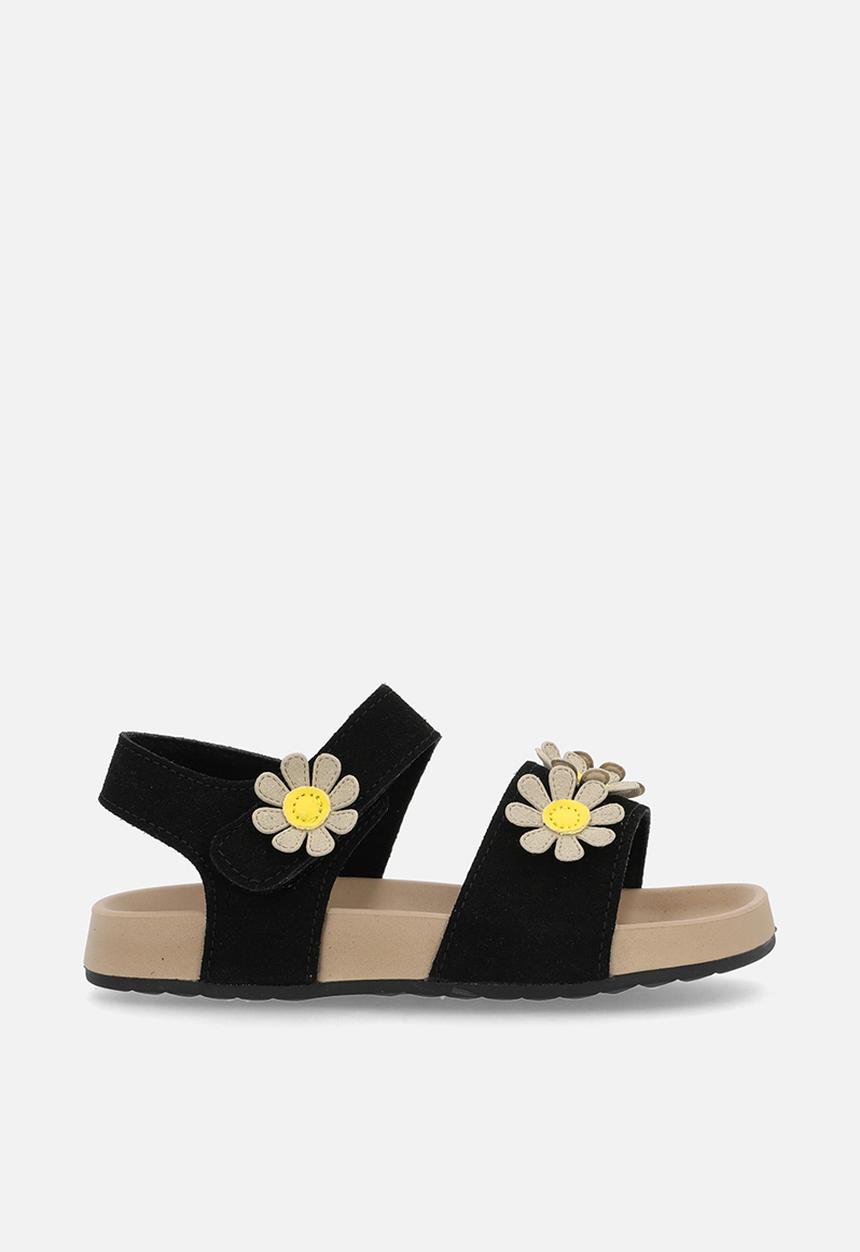 Pop Candy - Daisy applique sandals - black