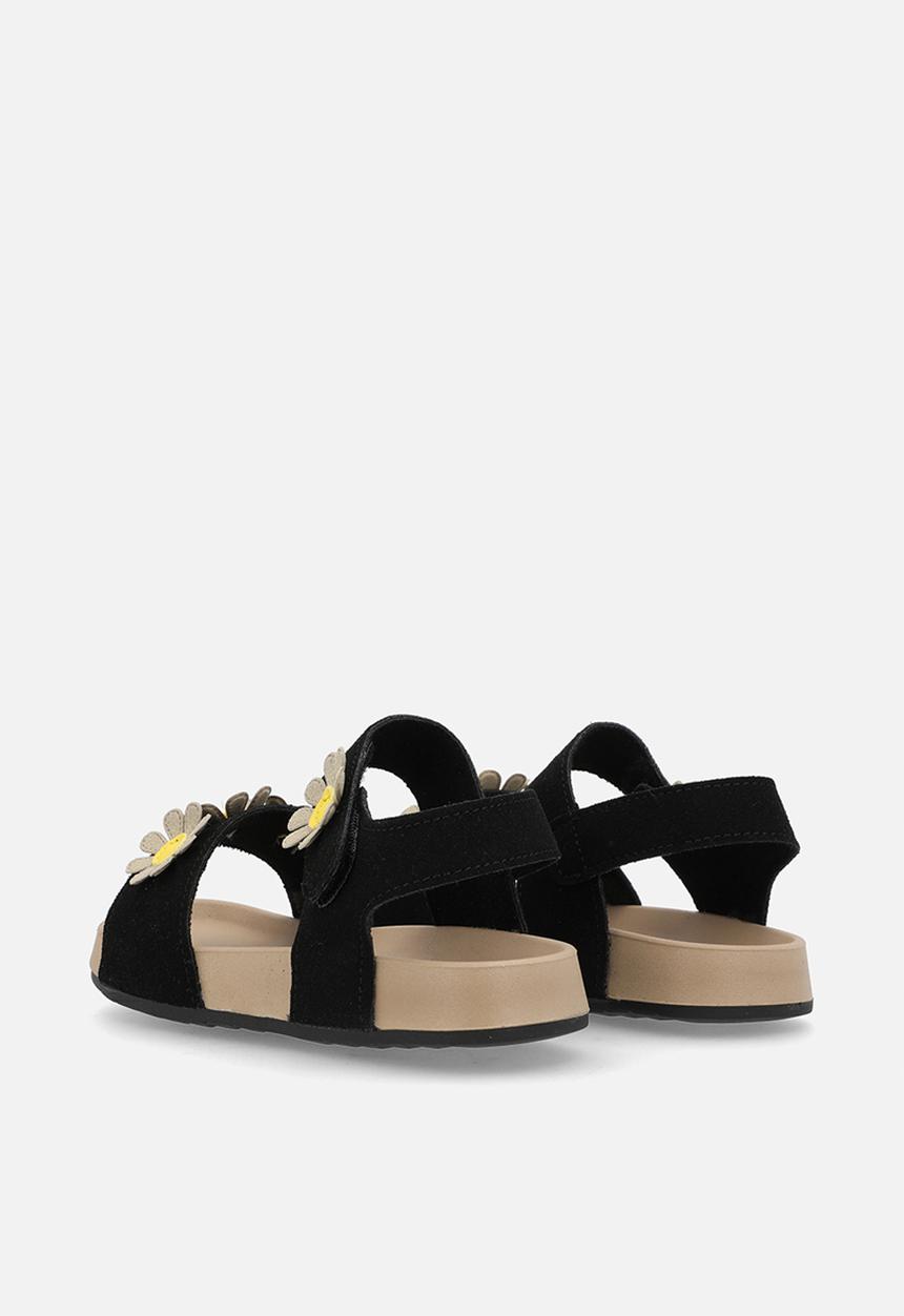 Pop Candy - Daisy applique sandals - black