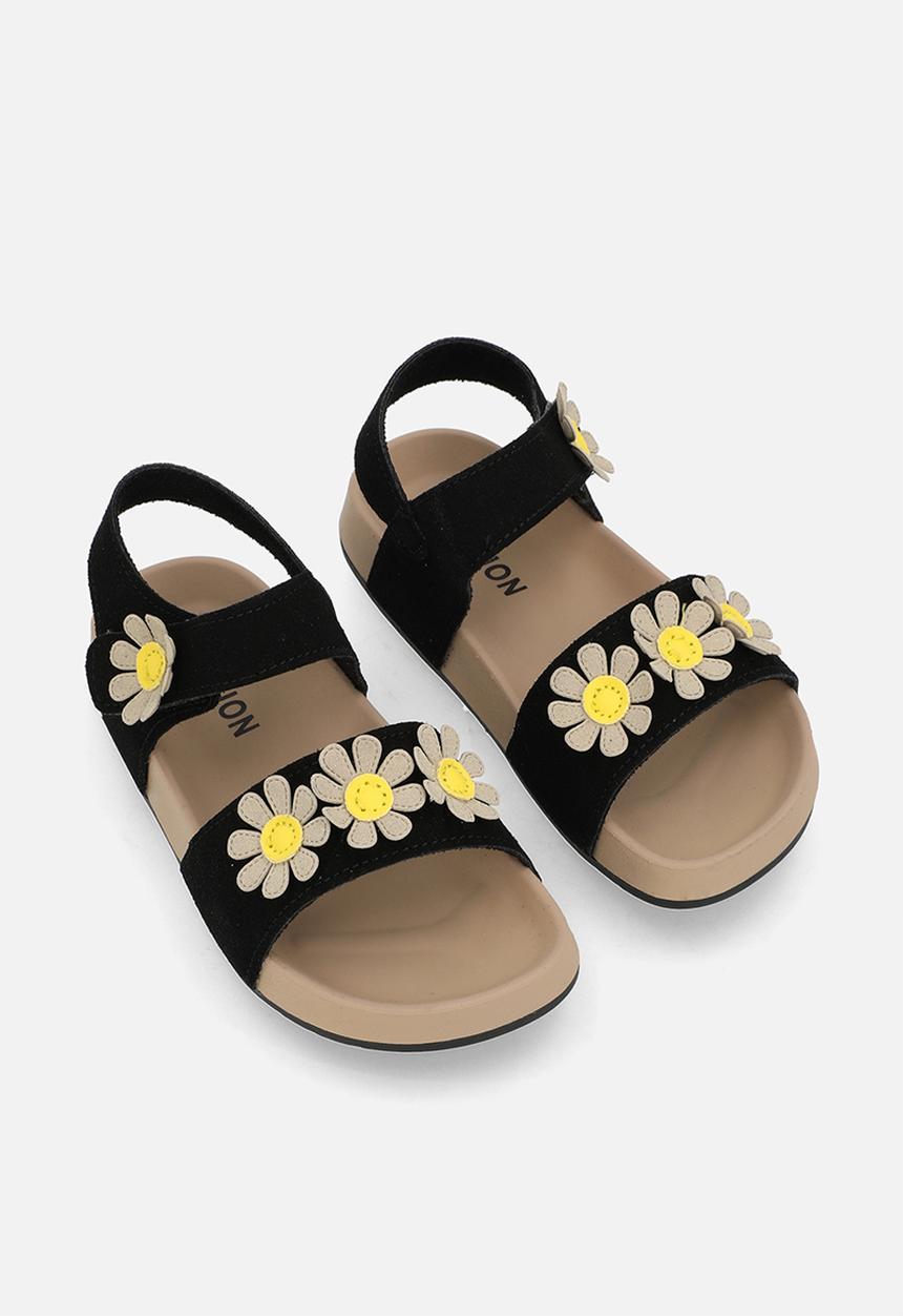 Pop Candy - Daisy applique sandals - black